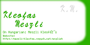 kleofas meszli business card